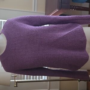 Madewell Alpaca Blend Ribbed Crewneck Sweater In Heather Amethyst